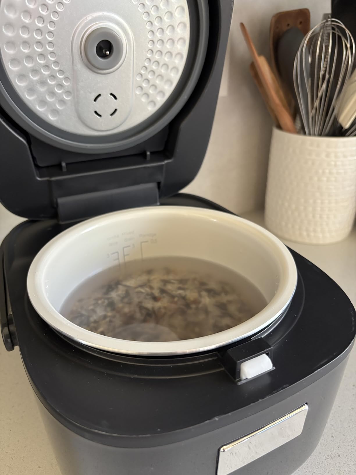Toshiba Mini Rice Cooker, 3 Cups Uncooked, for 1-3 People, Steamer and Warmer, Fuzzy Logic, One-Touch Cooking, 24-Hour Delay Timer, Auto Keep Warm, White customer photo 2