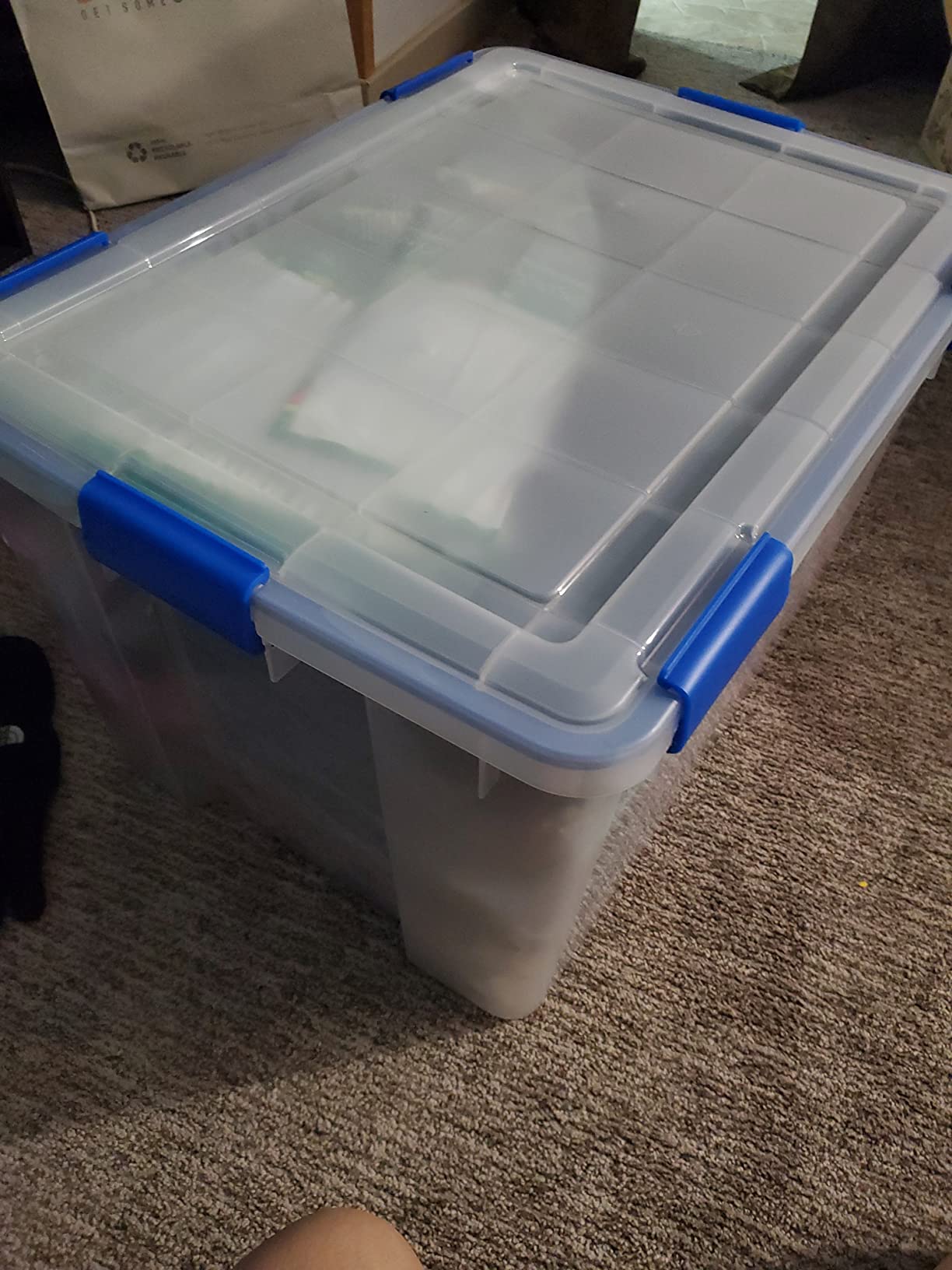 IRIS USA 2-Pack 44 Qt Storage Bins with Gasket Lids, Clear/Blue customer photo 2