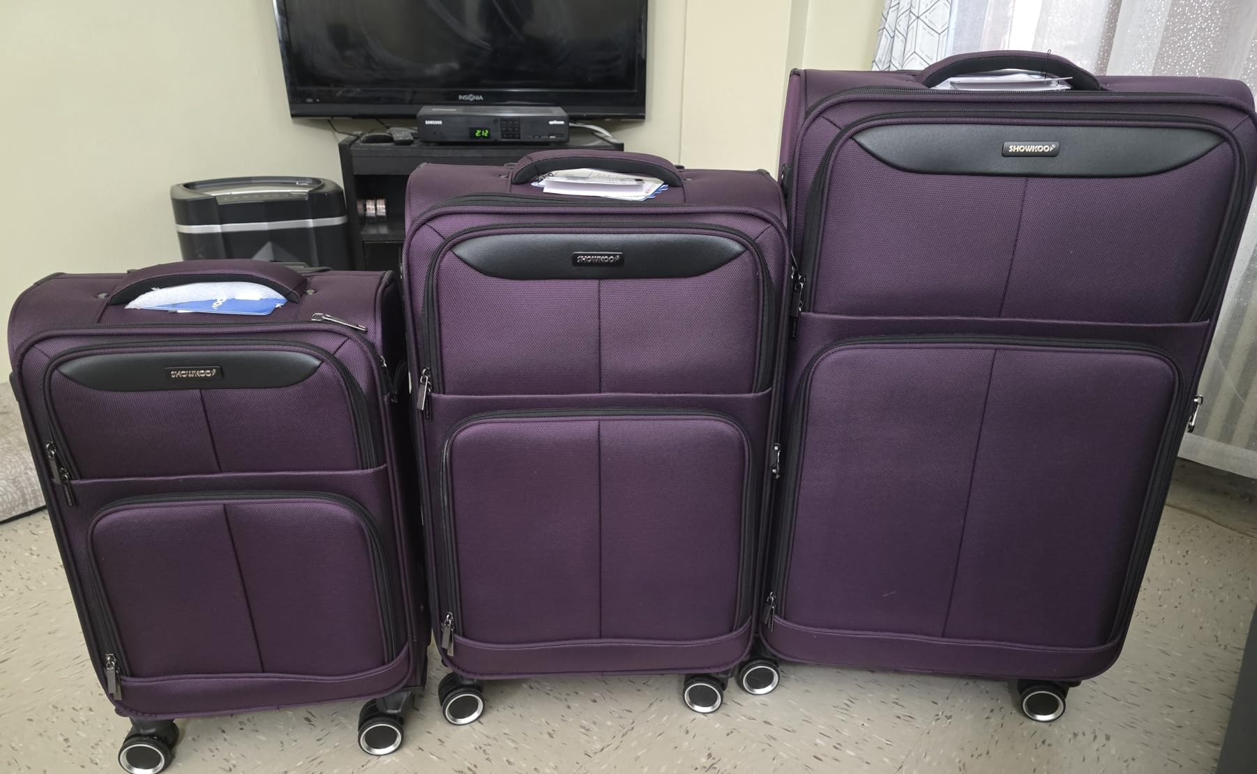 SHOWKOO Luggage Sets 3 Piece Softside Expandable Durable Suitcase Sets customer photo 2