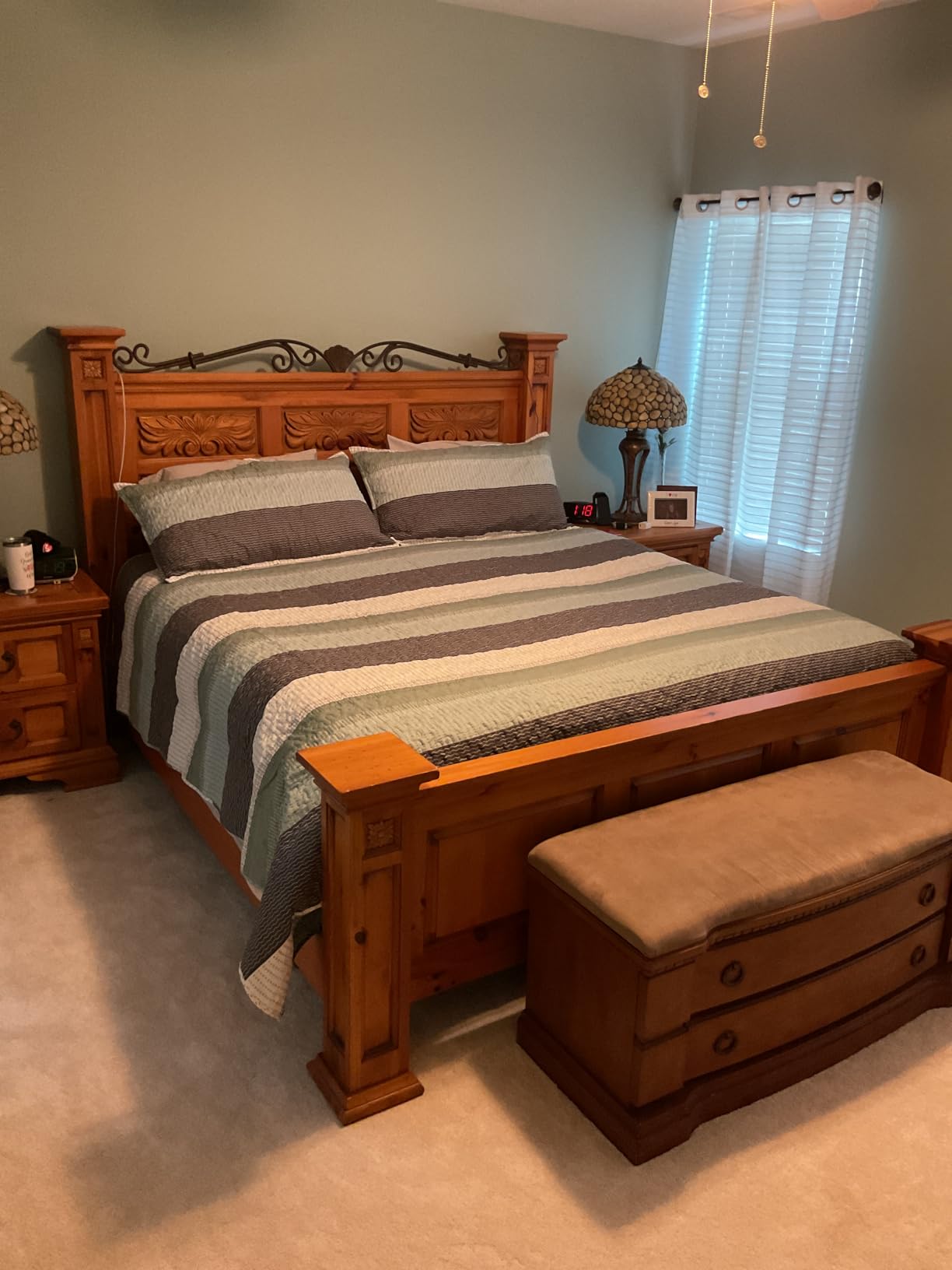 Andency Queen Quilt Bedding Set Sage Green, 3 Pieces Striped Bedspreads customer photo 1