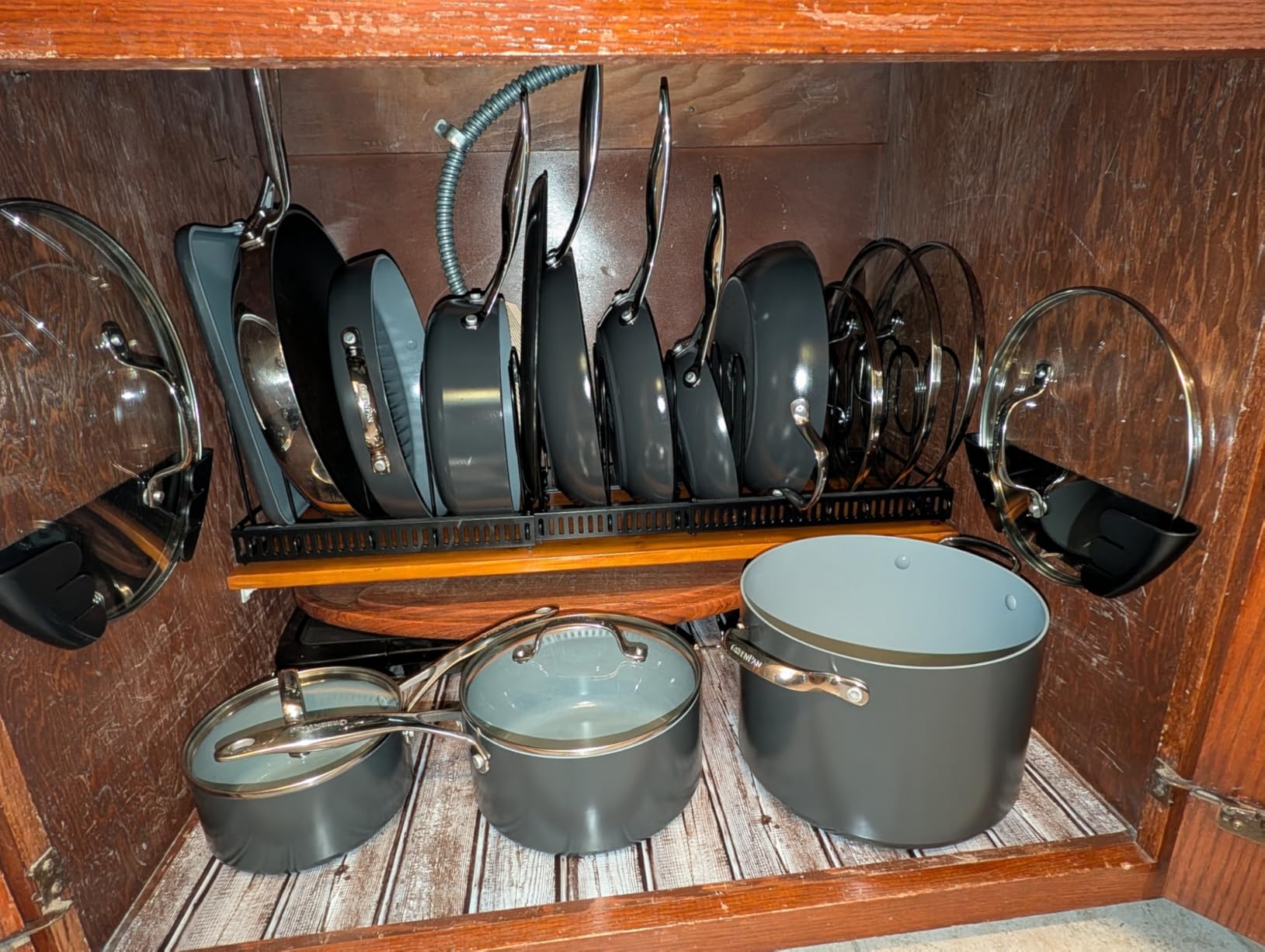 Housolution Pot and Pan Lid Organizer Holder Storage Rack, Black customer photo 1