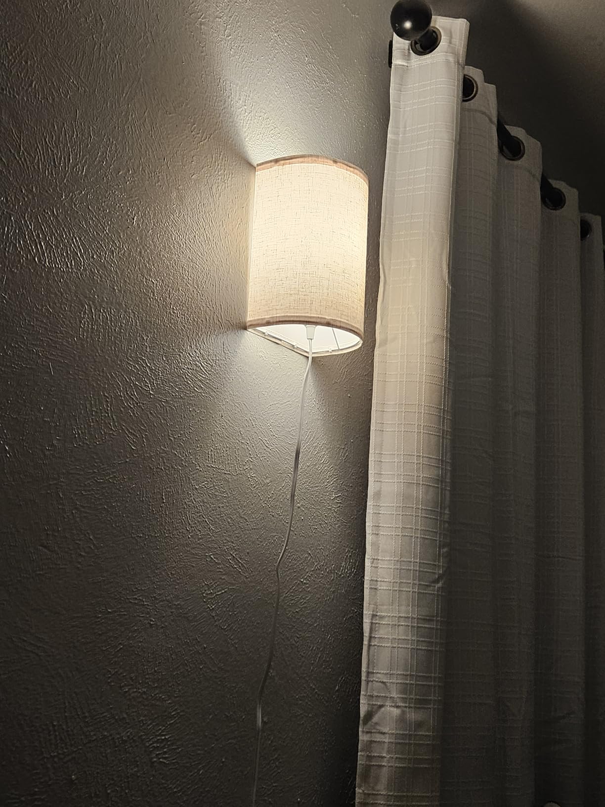 AVV Wall Sconces Set of Two, Wall Lamp Plug in with On/Off Switch, 2700K 4000K 5000K Selectable, Wall Lights for Bedroom, Living Room, Wall Decor for Bedroom, Fabric Linen Lamp Shades customer photo 1