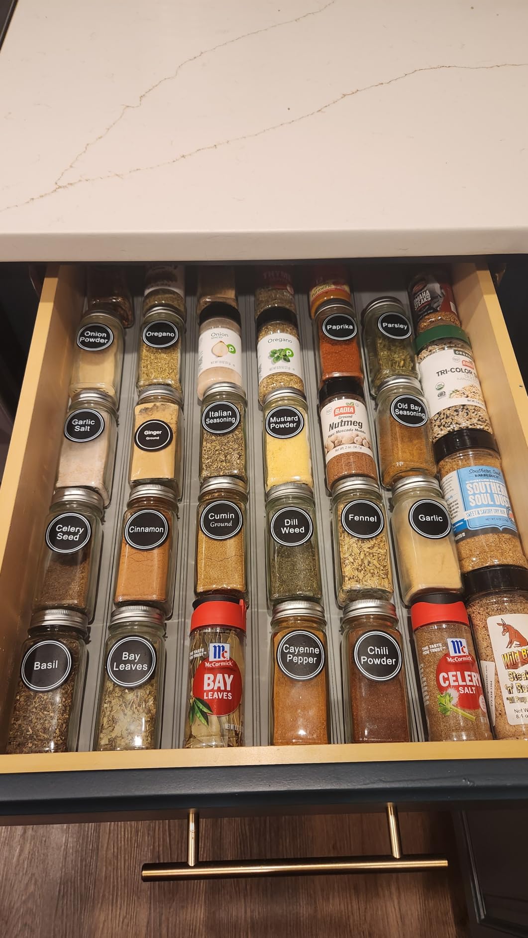 YouCopia SpiceLiner Adjustable Spice Drawer Liner, 10ft Roll, Sandstone, Seasoning and Spices Bottle Organizer Insert customer photo 2