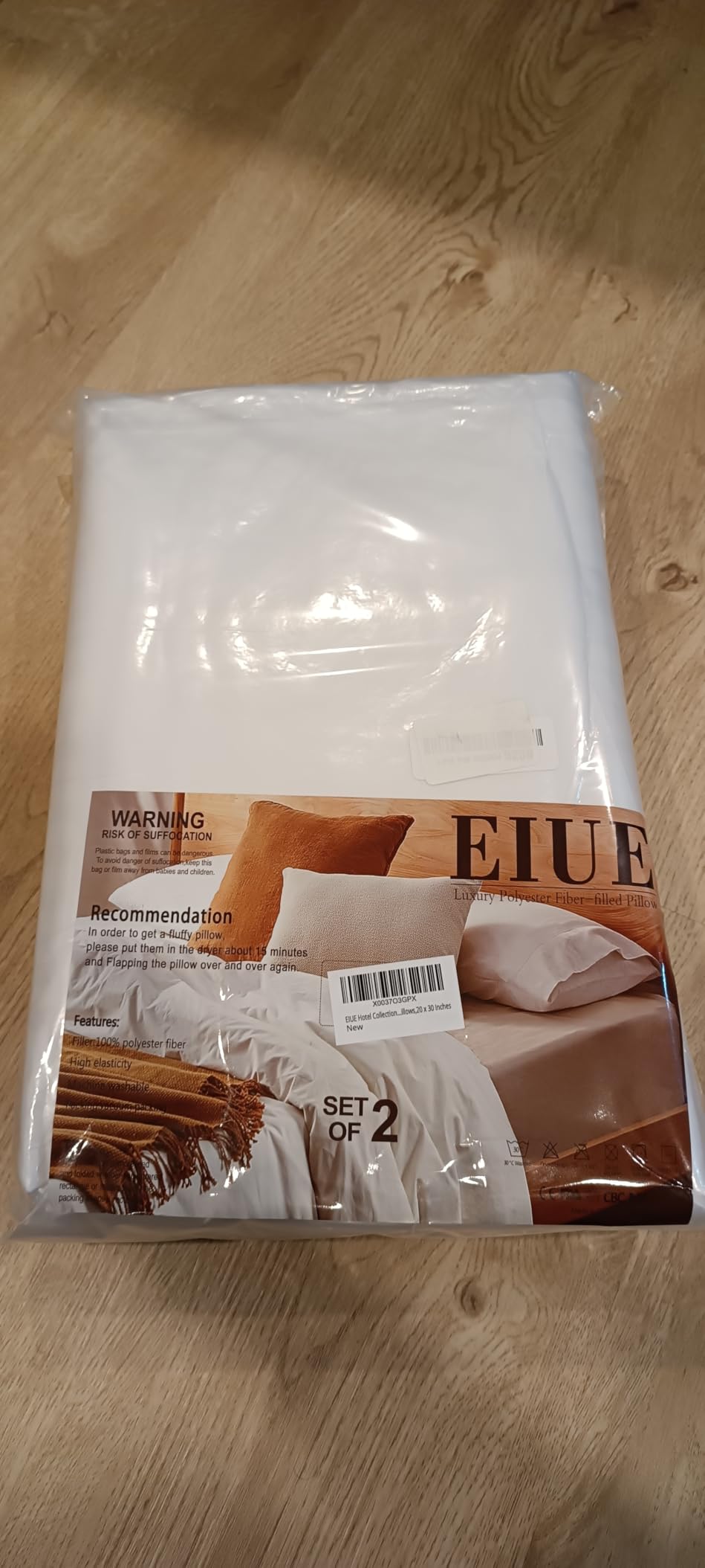 EIUE Hotel Collection Bed Pillows for Sleeping 2 Pack Queen Size,Pillows for Side and Back Sleepers,Super Soft Down Alternative Microfiber Filled Pillows,20 x 30 Inches customer photo 2