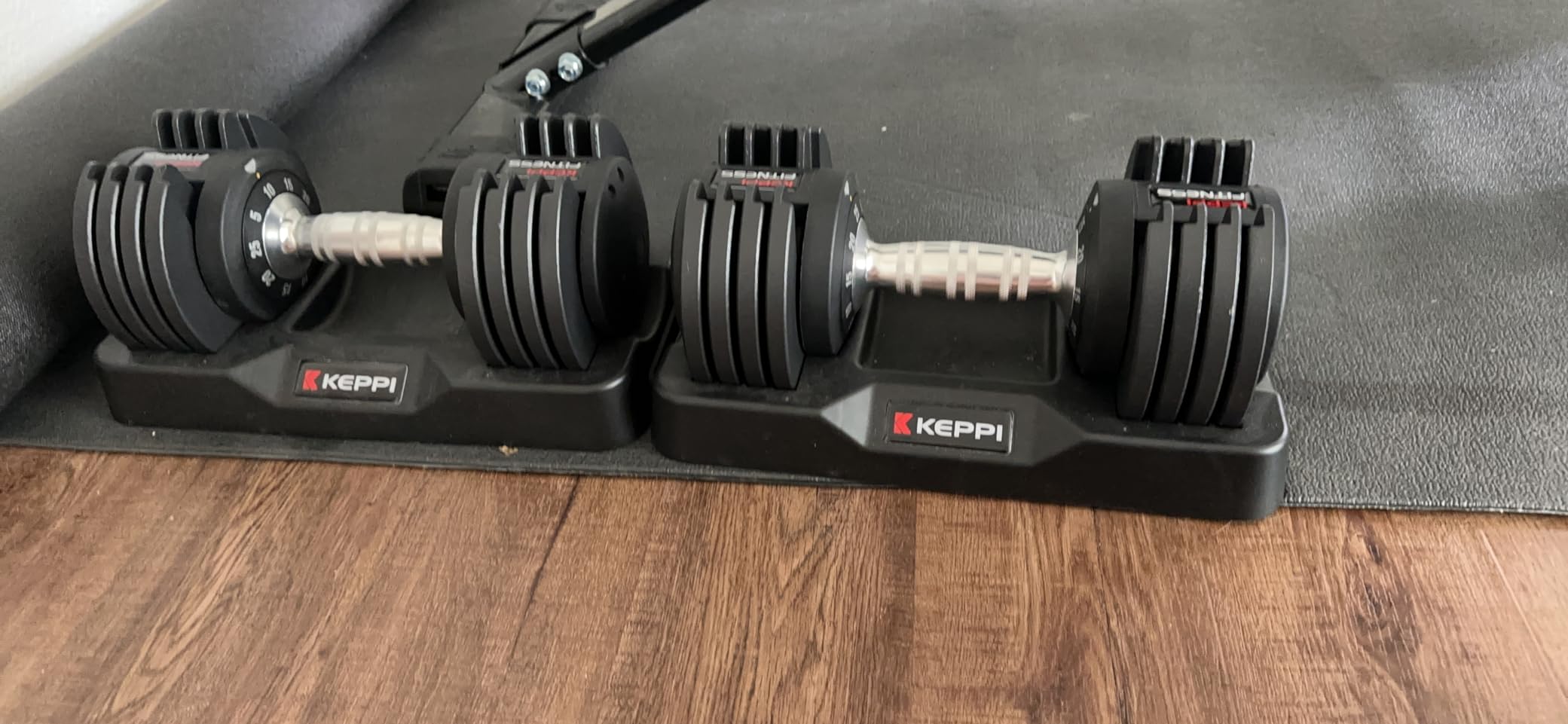 Keppi Adjustable Dumbbells Set-25lb/40lb/55lb/60lb, Anti-Slip Metal Fast Adjust Weight Handle, Exercise & Fitness for Full Body Workout - Adjustable Dumbbell Series customer photo 1