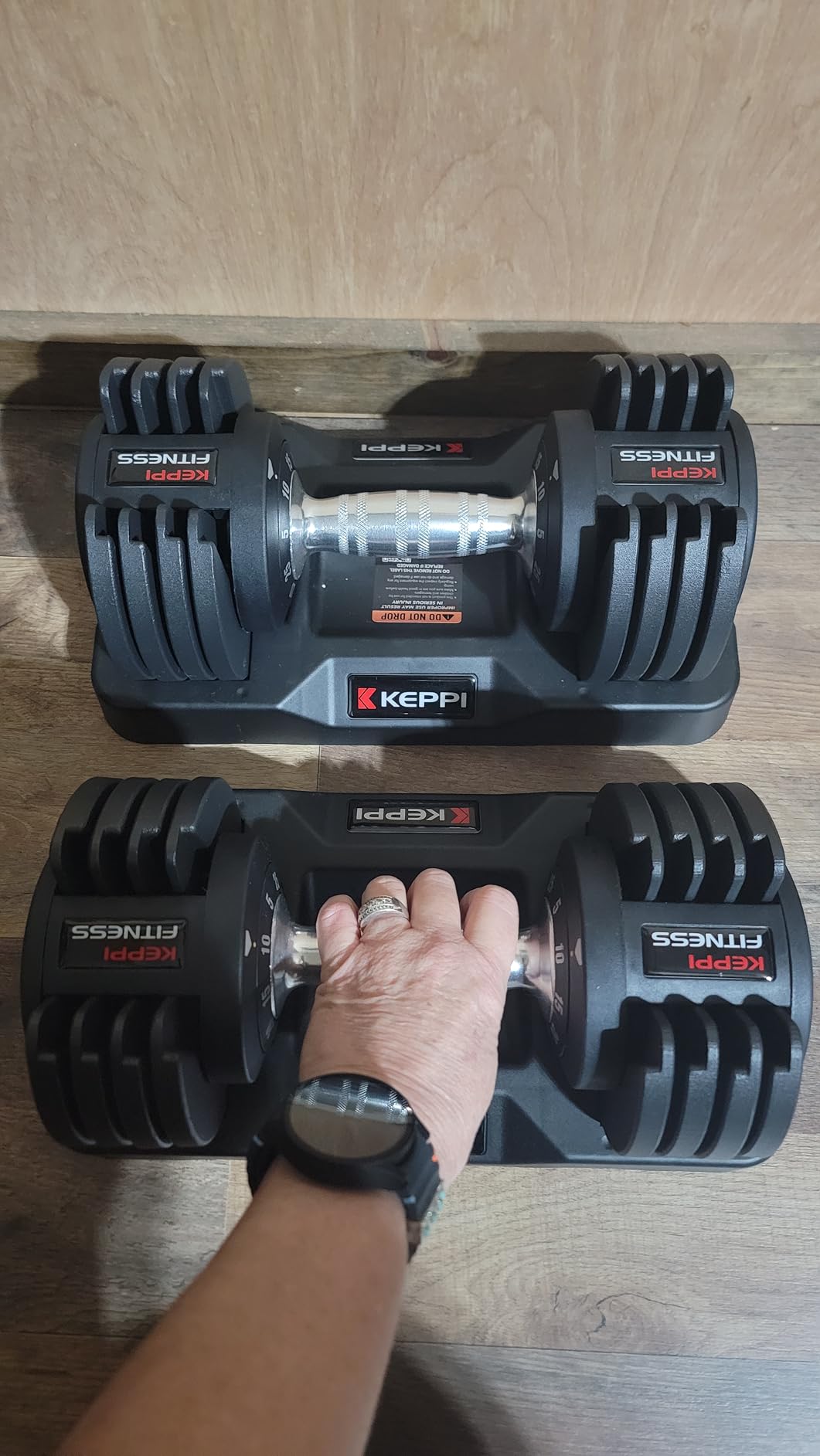 Keppi Adjustable Dumbbells Set-25lb/40lb/55lb/60lb, Anti-Slip Metal Fast Adjust Weight Handle, Exercise & Fitness for Full Body Workout - Adjustable Dumbbell Series customer photo 2