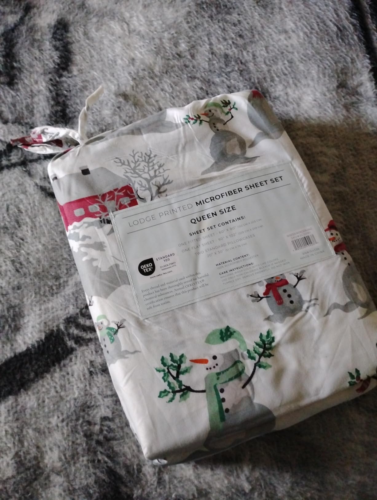 Great Bay Home Flannel Sheet Set Full Size - 100% Turkish Cotton, Double-Brushed, Lodge-Printed Bed Sheets - Ultra-Soft, Cozy, 4-Piece Bedding Set (Snowy Forest) customer photo 1