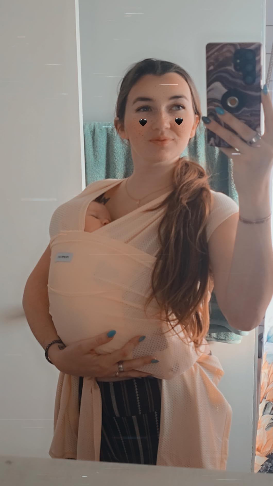 Momcozy Baby Wrap Carrier, Easy-On 2-Piece Design, Newborn to 33 lb customer photo 1