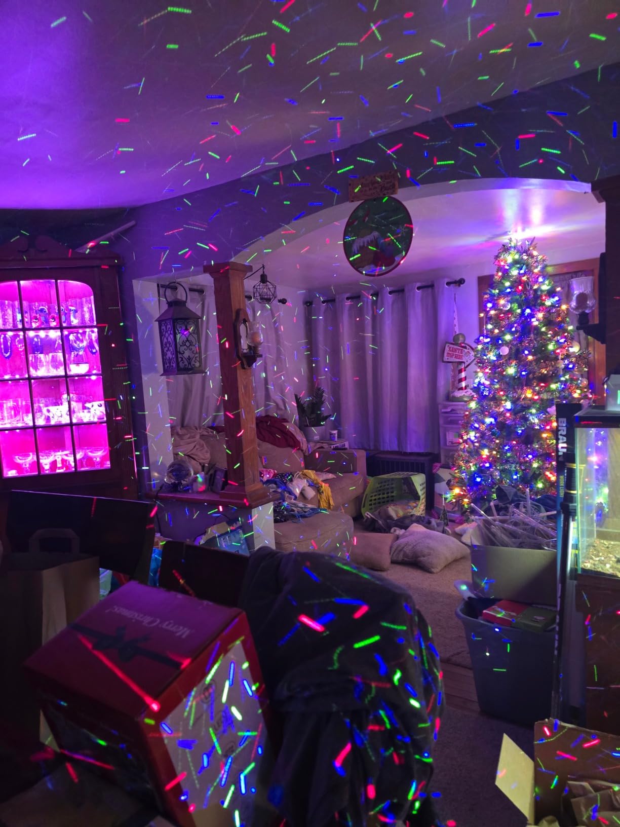 Christmas Laser Lights, Outdoor Garden Laser Lights Projector with Moving RGB Waterproof for Christmas Holiday customer photo 1