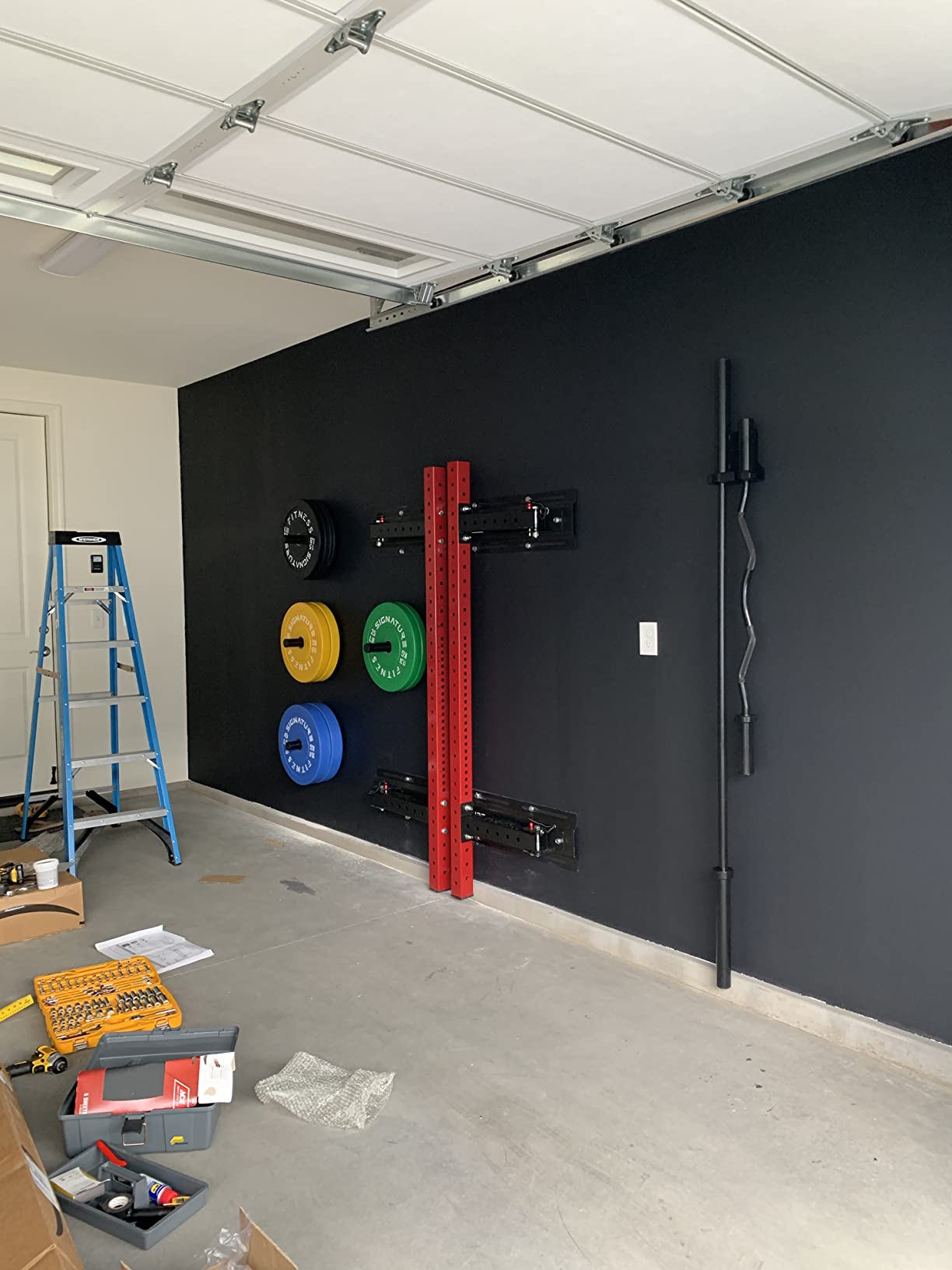 Signature Fitness Fitvids Wall Mounted Fold-in Power Cage Squat Rack with Adjustable Pull Up Bar and J Hooks - Space-Saving Home Gym,Multiple Sizes customer photo 2