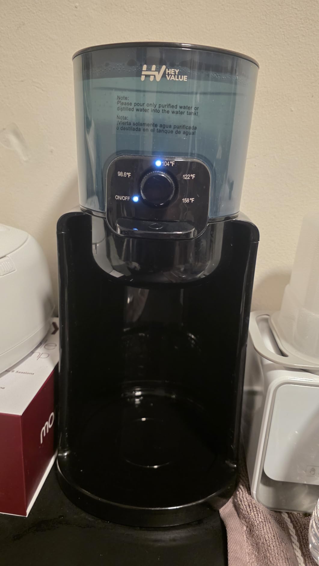 HEYVALUE Water Warmer for Baby Formula with Night Light,Bottle Warmer,Black customer photo 2
