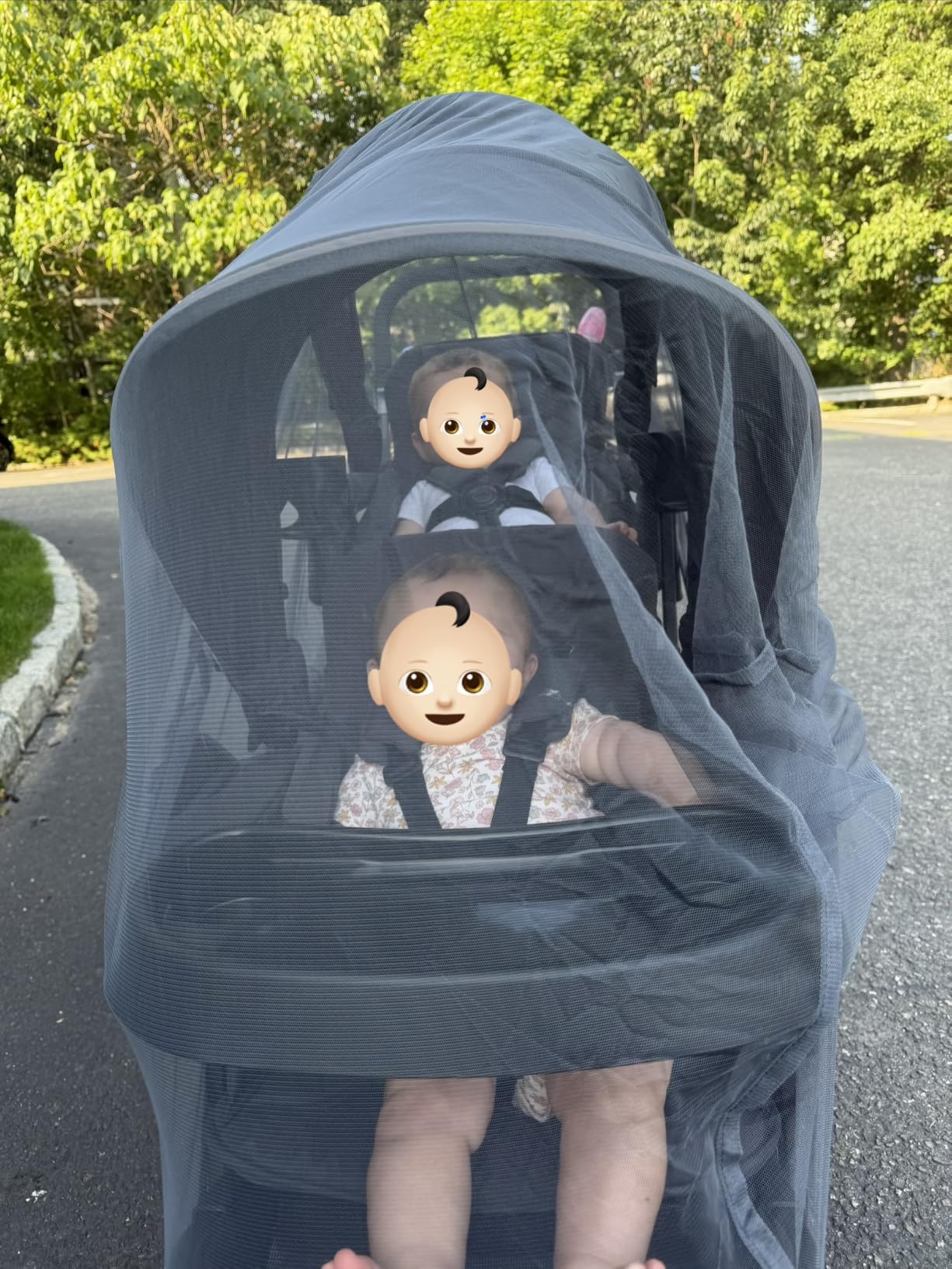 Joovy Big Caboose Triple Stroller with Rear Bench and Standing Platform, Reclining Seats, Optional Rear Seat, and Two Universal Car Seat Adapters, Jet customer photo 2