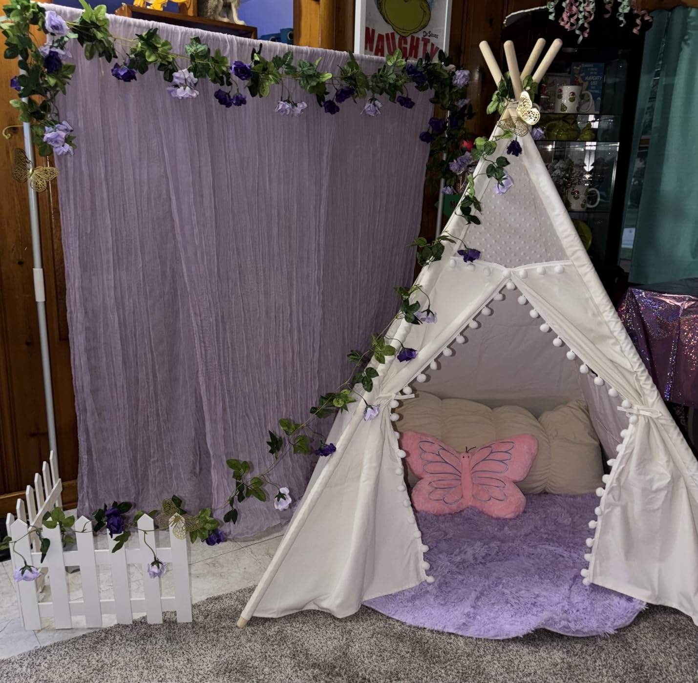 Sumbababy Teepee Tent for Kids Play Tent for Girls Boys Gift, Nature Tassels Washable & Foldable Toddler Tent for Sleepover Party customer photo 2