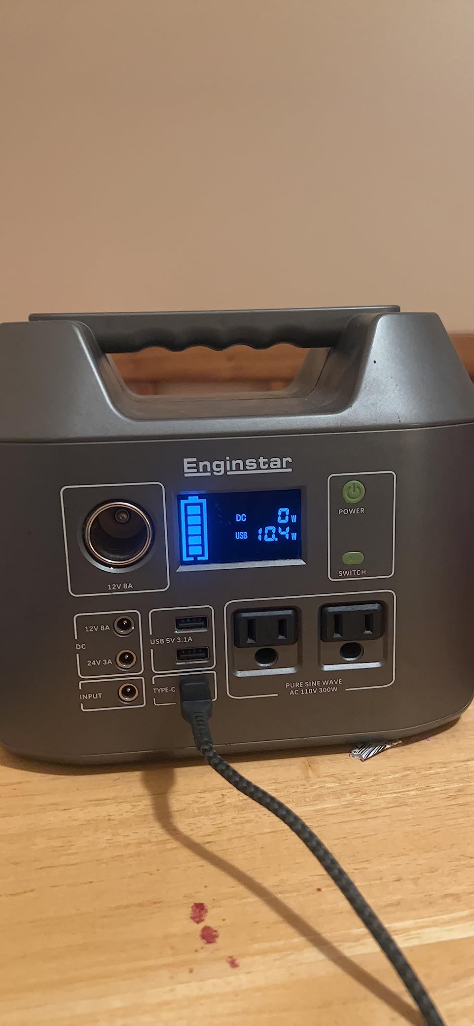 EnginStar Solar Generator, 300W Portable Power Station, 296Wh Lithium Battery Backup w/Two 110V Pure Sine Wave AC Outlet for Camping Road Trip RV, 80000mAh Sufficient Power Supply for Blackout customer photo 2