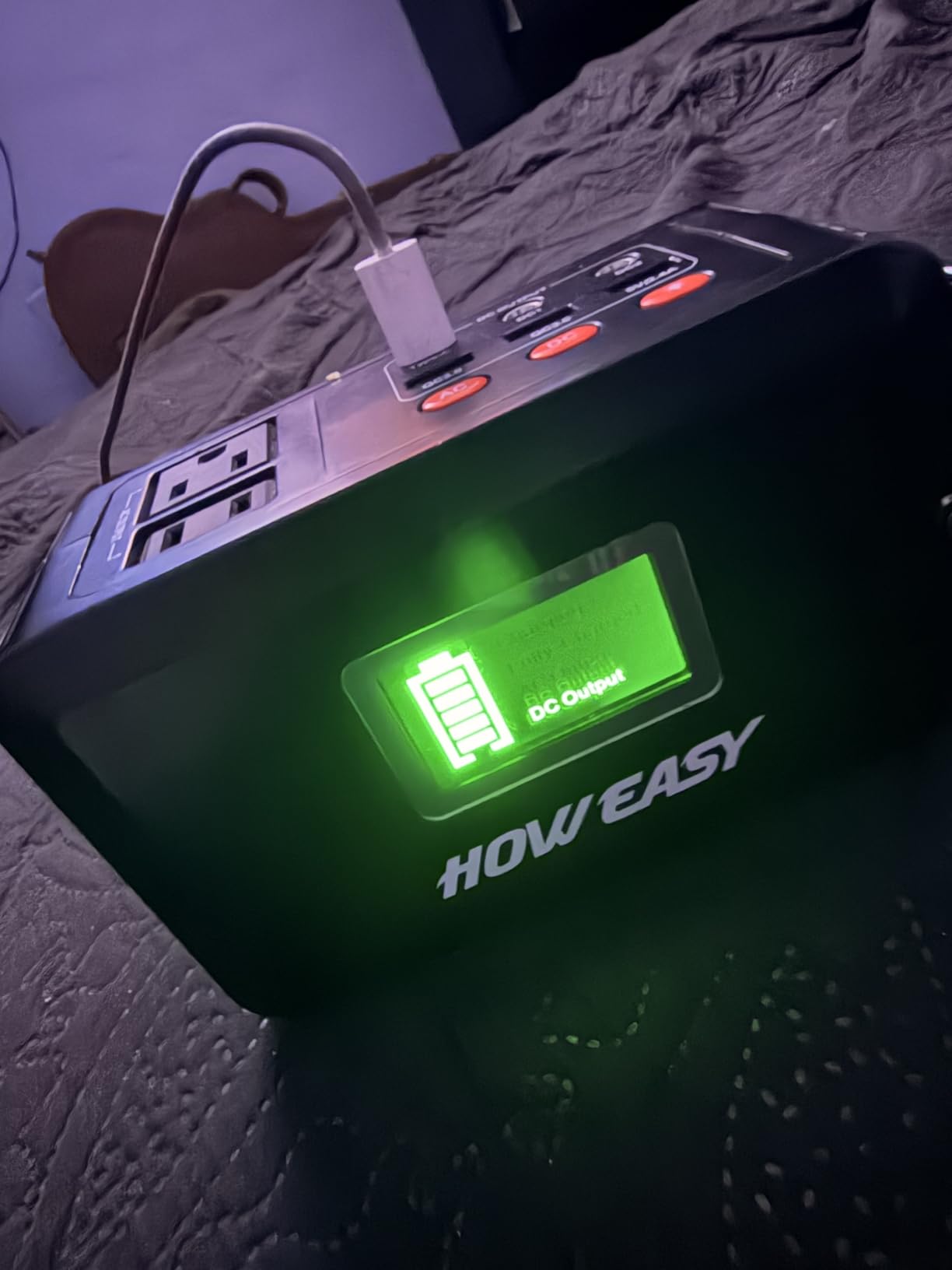 HOWEASY Portable Power Station,120W(240W Peak) Solar Generator | 88Wh Lithium Battery Power with 110V AC Outlet/DC/USB/LED Light for Outdoor Camping Trip Hunting Emergency customer photo 1