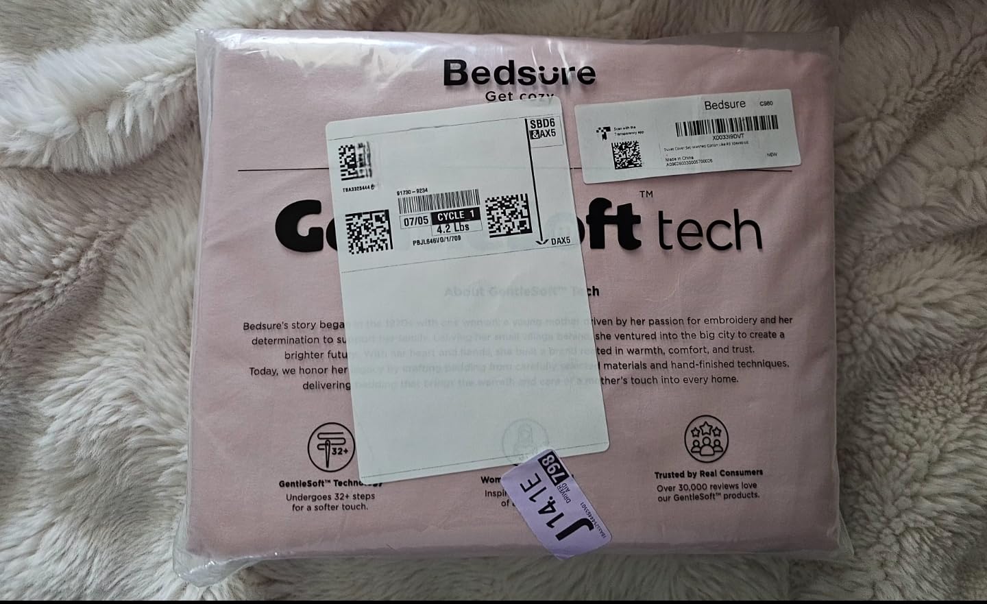 Bedsure Prewashed Duvet Cover King, Cotton-Like Soft Bedding Set, Linen customer photo 1