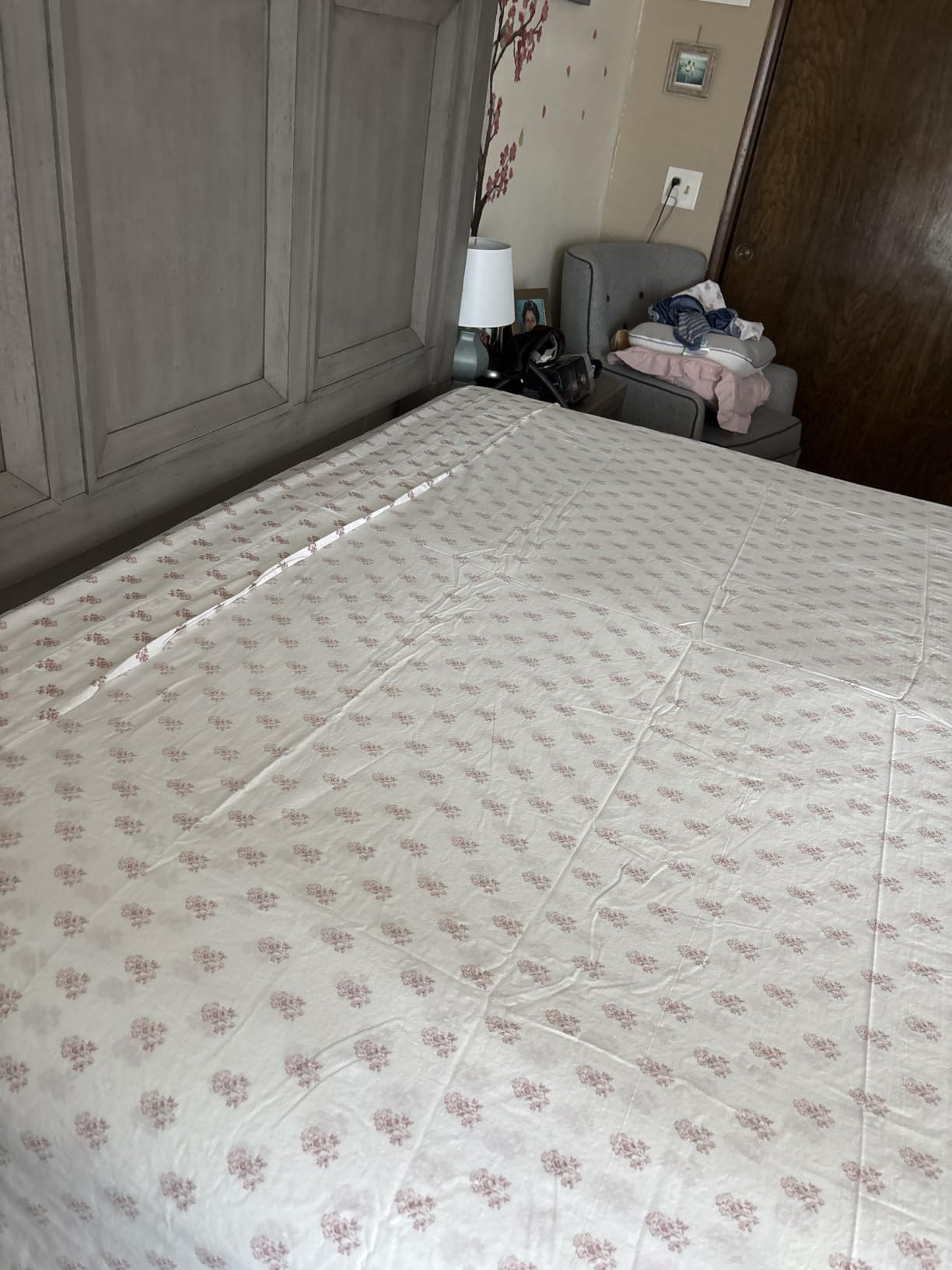 Comfort Spaces 100% Cotton Percale Sheets Queen Size 4 Pcs, Adelia Gray customer photo 2