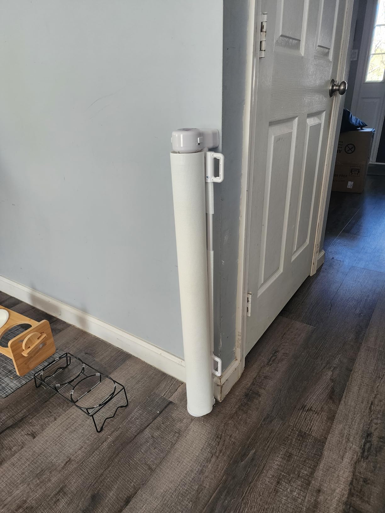 KISKIZ 110 Inch Extra Wide Retractable Baby Gate for Large Openings, White customer photo 1