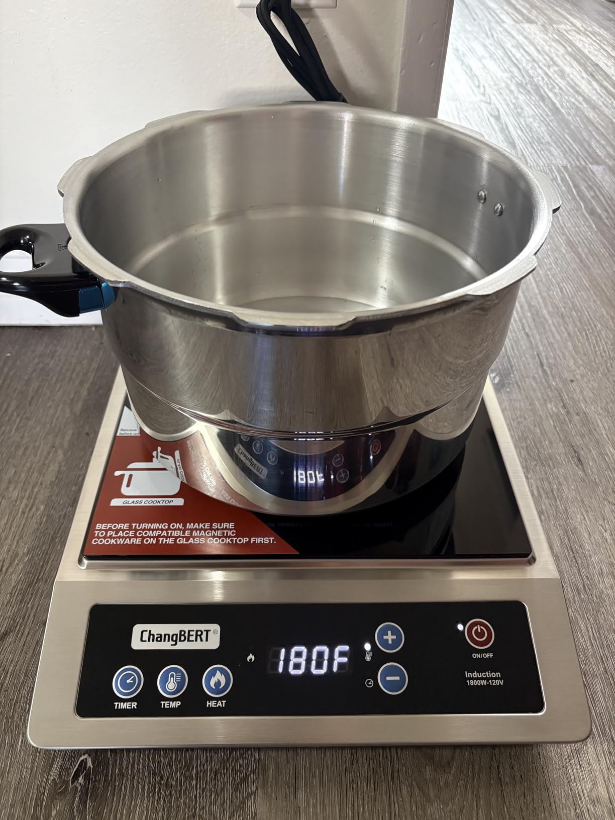 ChangBERT Induction Cooktop, Commercial Grade Portable Cooker, Large 8” Heating Coil, Premium Stainless Steel Countertop Burner with NSF Certified, 10 Hours Timer Powerful 1800W Professional Hot Plate customer photo 2