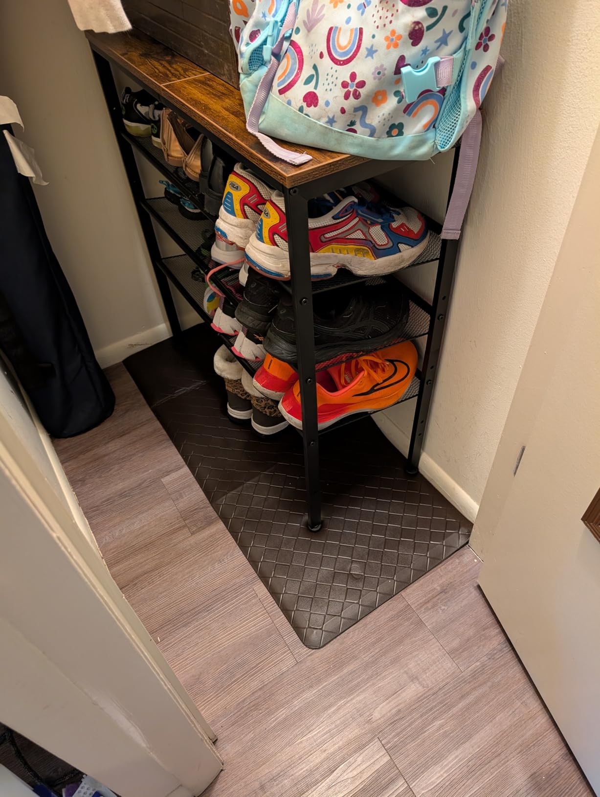 HOOBRO Shoe Rack for Entryway, 5-Tier Shoe Organizer with Adjustable Mesh Shelves, 16-20 Pairs of Shoes, Spacious Floor Mount, Metal, Industrial, Shoe Shelf for Closet, Rustic Brown BF12XJ01 customer photo 1