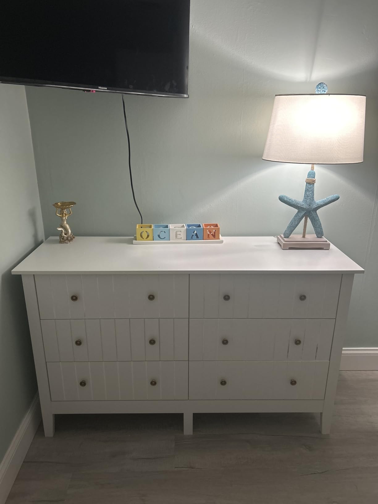 FOTOSOK White Dresser, Chest of Drawers, Modern 6 Drawer Nursery Dressers customer photo 1