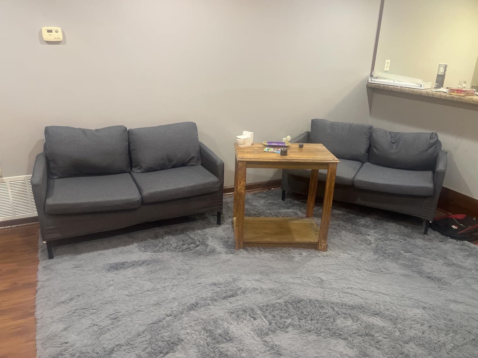TYBOATLE 51'' Dark Grey Small Couch Loveseat, 2-Seater Linen Sofa customer photo 1
