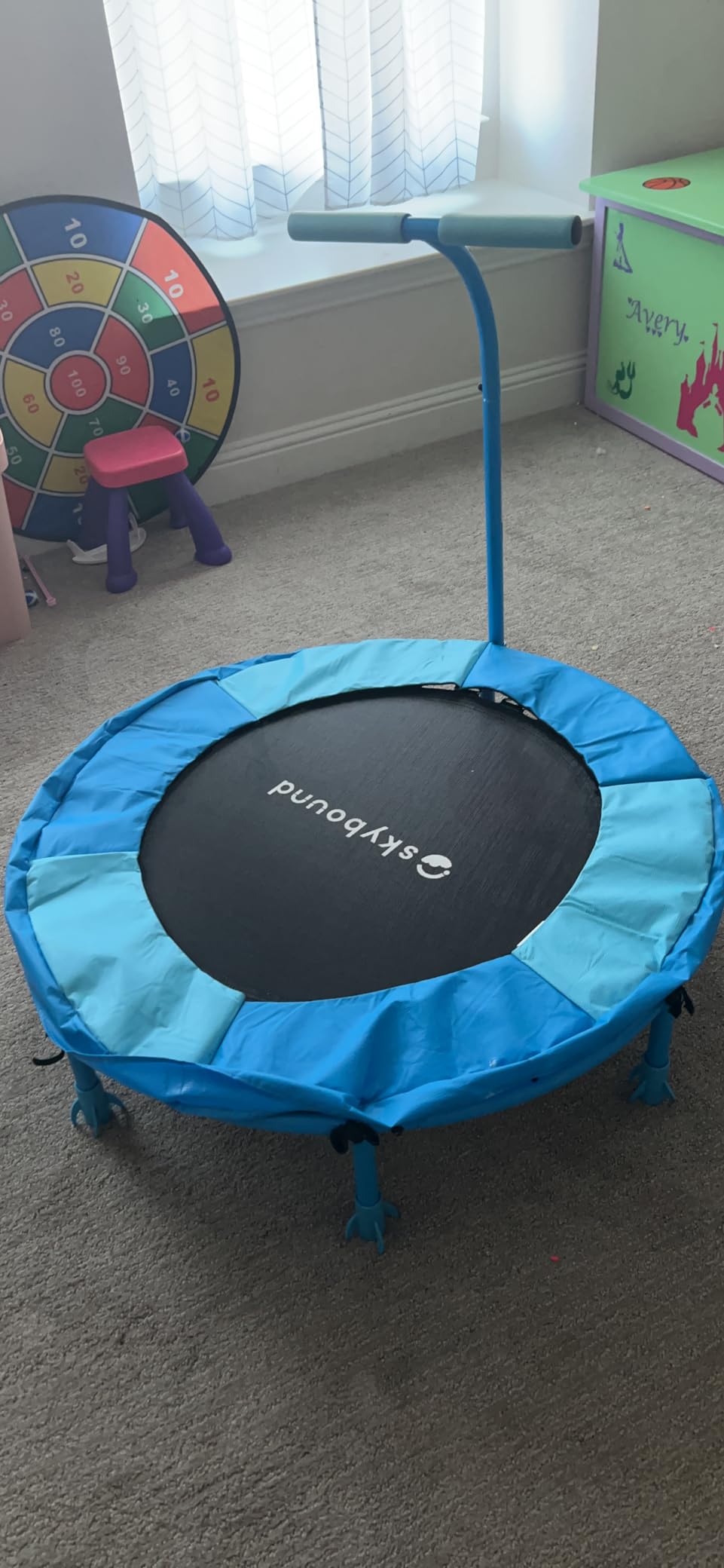 SkyBound 36 Inch Indoor Trampoline for Kids - Kids Trampoline Indoor with Handle - Toddler Trampoline with Upgraded 2.0mm Steel Pipe and Handlebar - Mini Indoor Trampoline for Kids Age 3 and Above customer photo 1