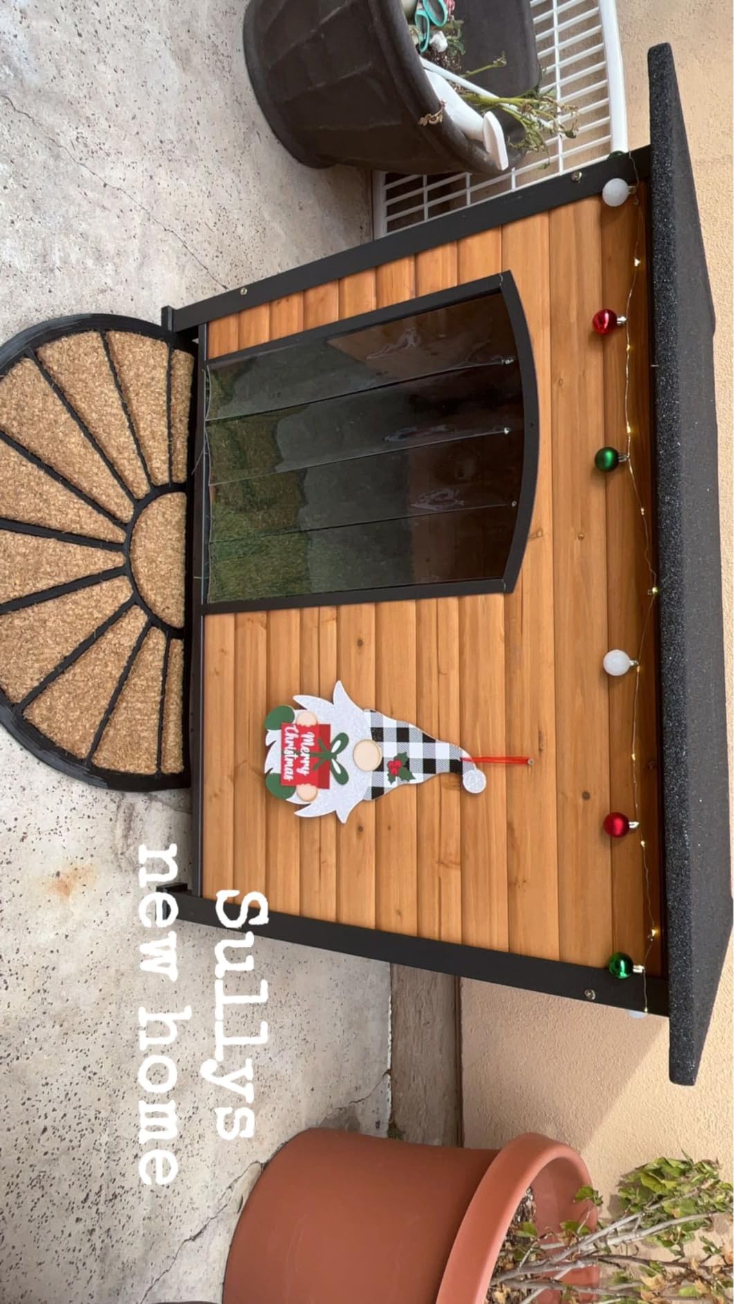 Aivituvin Insulated Dog House Outdoor & Indoor Wooden Dog Kennel for Winter with Raised Feet Weatherproof for Small & Medium & Large Dogs,Unique All-Around Iron Frame… customer photo 1
