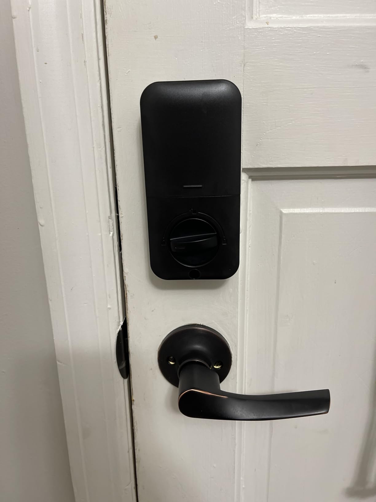 Veise KS02B Fingerprint Door Lock with 2 Lever Handles, Matte Black | Zinc Alloy Handle Set, Auto Lock, Anti-Peep Codes, 2 Keys, Keyless Entry Deadbolt, Electronic Back-Lit Keypad, for Front Door customer photo 2