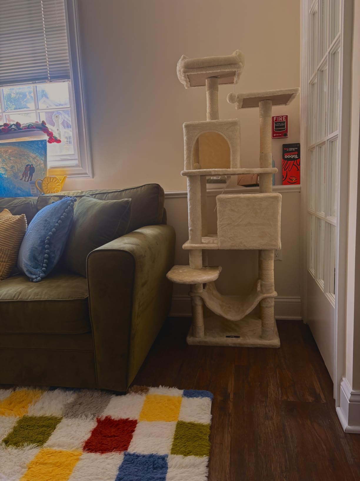 Feandrea Cat Tree, 59.5-Inch Tall Cat Tower, Multi-Level Condo, Light Gray customer photo 2