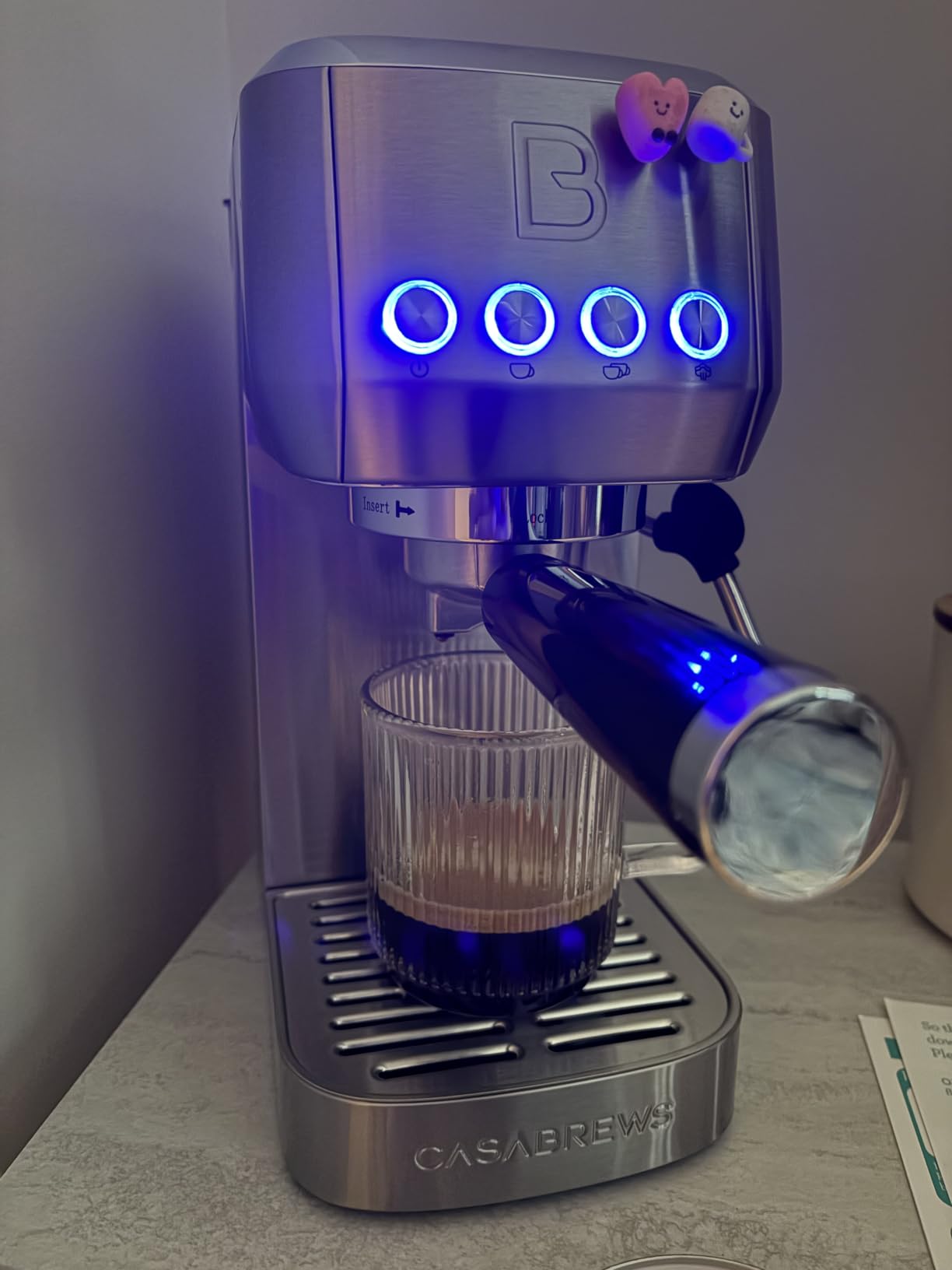 CASABREWS 3700 Essential Stainless Steel Espresso Machine with Steam Wand | 20-Bar Italian Pump, Powerful Steam Wand, 43.9oz Removable Water Tank, Compact Espresso Maker for Home, Cappuccino & Latte customer photo 2