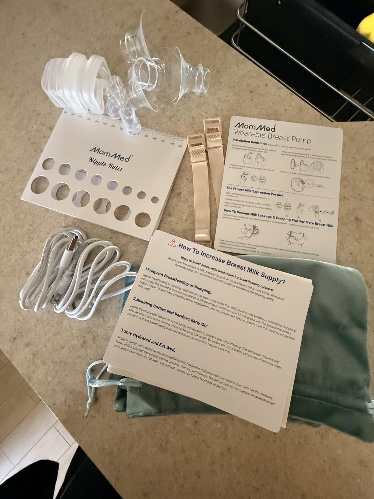MomMed Wearable Breast Pump (Model S21) – Double Electric Hands-Free Breast Pump, Leak-Proof Design, 3 Modes (Stimulation, Expression, Auto) & 12 Vacuum Levels, Portable and Quiet customer photo 1