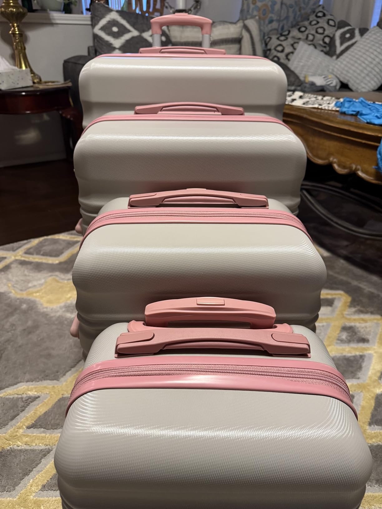 LONG VACATION Luggage Set 6 Piece Luggage ABS hardshell TSA Lock Spinner Wheels Luggage Carry on Suitcase (NAVY, 6 piece set) customer photo 1