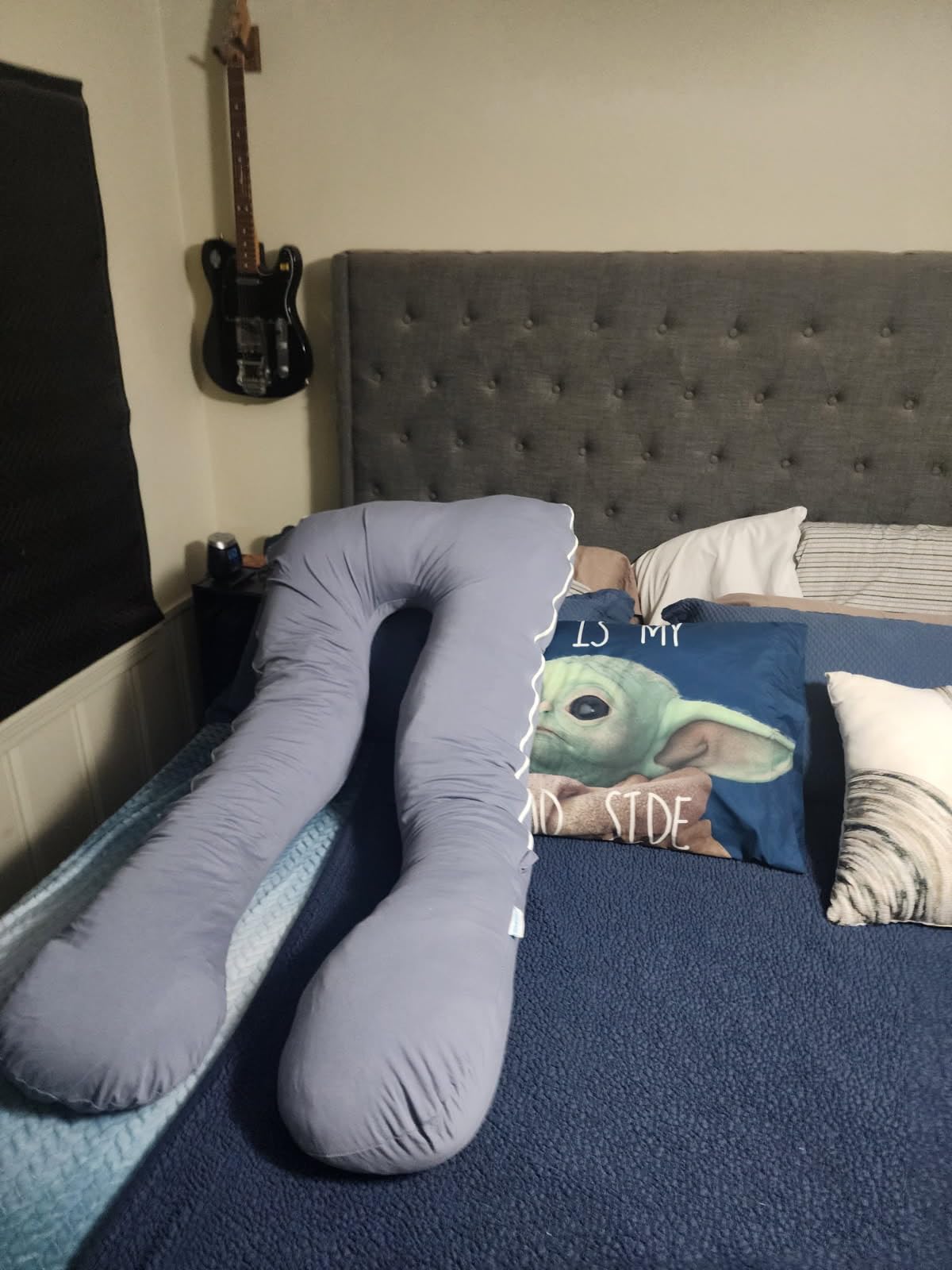 QUEEN ROSE Cooling Pregnancy Pillow, U Shaped Maternity Body Pillow, Green customer photo 2
