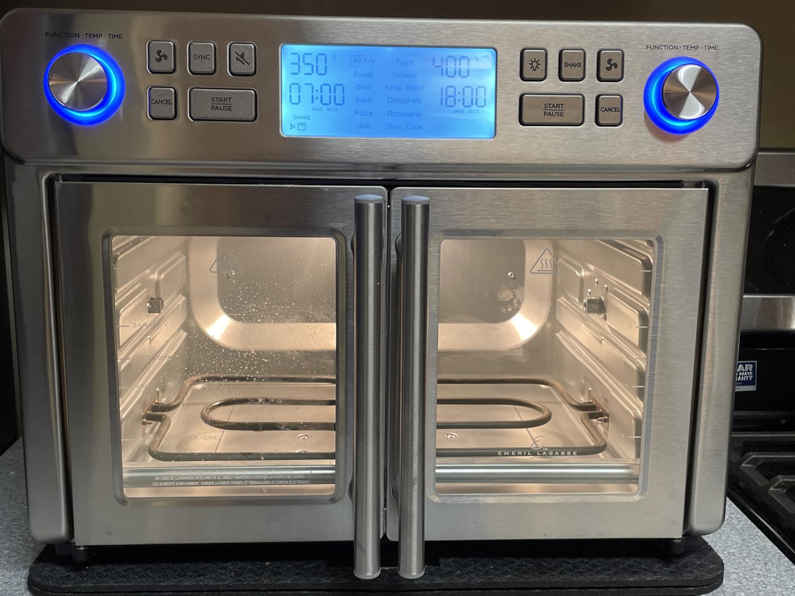 Emeril Lagasse Dual Zone Technology 25QT Air Fryer Oven | Dual-zone 25QT air fryer oven cooks two foods at once with synchronized settings and faster convection cooking. customer photo 1
