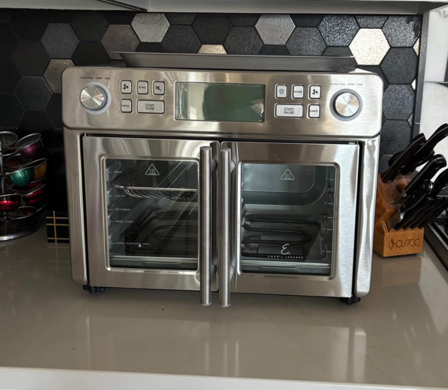 Emeril Lagasse Dual Zone Technology 25QT Air Fryer Oven | Dual-zone 25QT air fryer oven cooks two foods at once with synchronized settings and faster convection cooking. customer photo 2