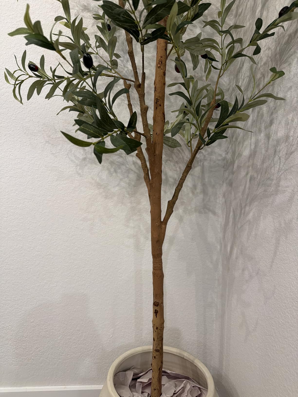 Bellacat Faux Olive Tree with Natural Wood Trunk, 6ft, 1Pack customer photo 2
