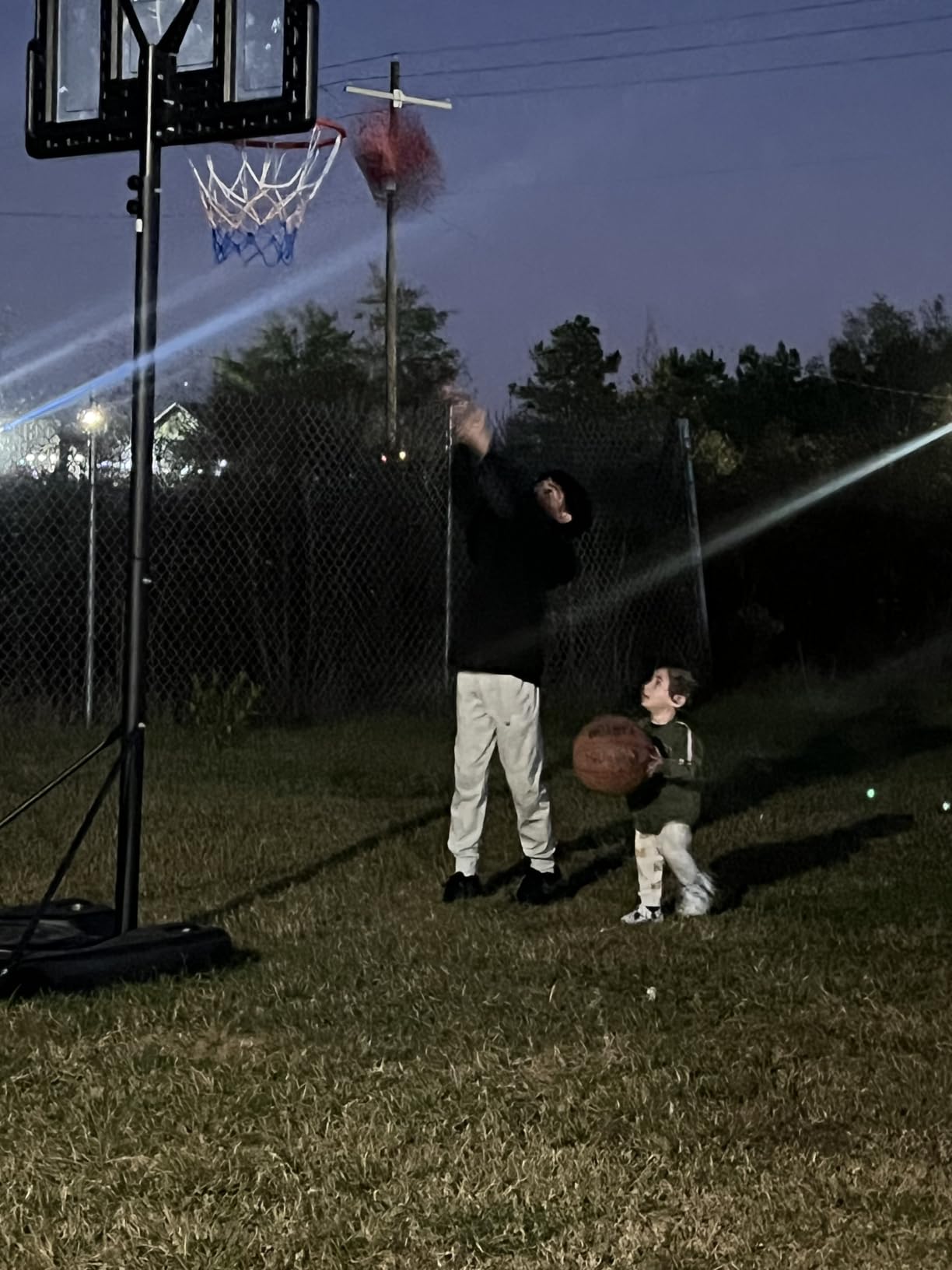 Yohood Basketball Hoop Outdoor 10ft Adjustable, Portable Basketball Hoop Goal System for Kids Youth and Adults in Backyard/Driveway/Indoor, 44 Inch Shatterproof Backboard and Larger Base customer photo 1