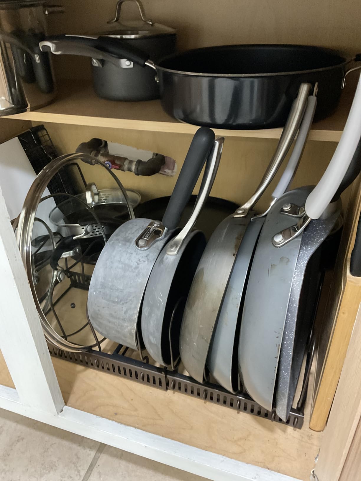 MUDEELA Expandable Pot Pan Lid Organizers inside Cabinet, 10 Divider-Black customer photo 1