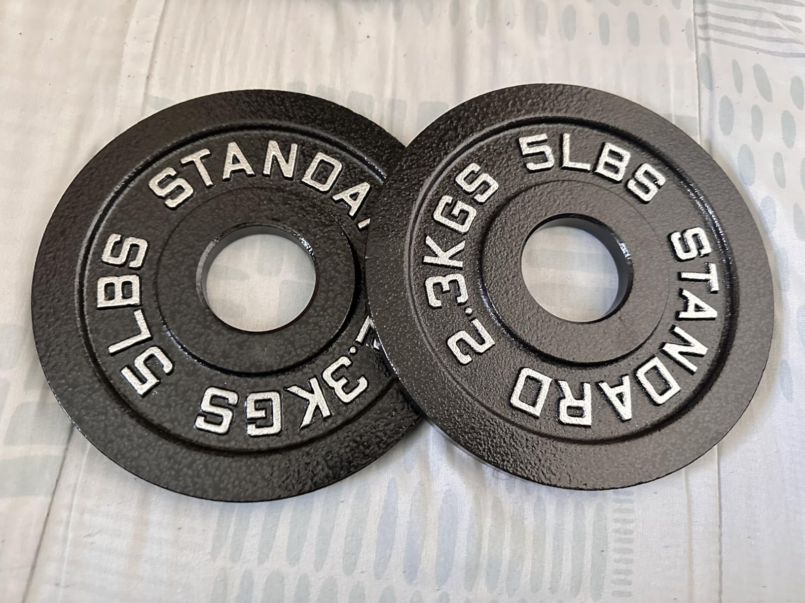 Steel Weight Plates 85LB Set - Olympic 2 inch Center Premium Coating 2x 25lb, 10lb, 5lb, and 2.5lb for Olympic Weight Lifting Barbells customer photo 1