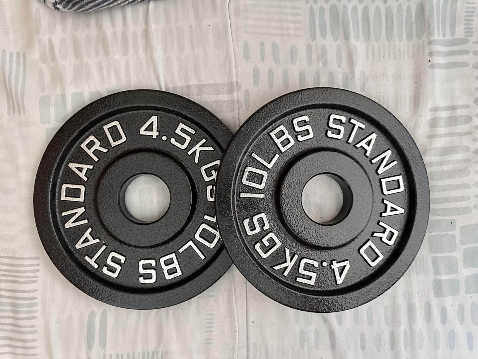 Steel Weight Plates 85LB Set - Olympic 2 inch Center Premium Coating 2x 25lb, 10lb, 5lb, and 2.5lb for Olympic Weight Lifting Barbells customer photo 2