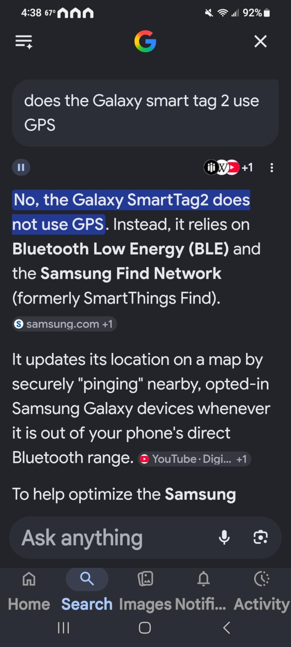 Samsung Galaxy SmartTag2, Bluetooth Tracker, Locator Tracking Device, Item Finder for Keys, Wallet, Luggage, Use w/Phones Tablets Android 11 or Later, 2023, 4 Pack, 2 Black, 2 White customer photo 1