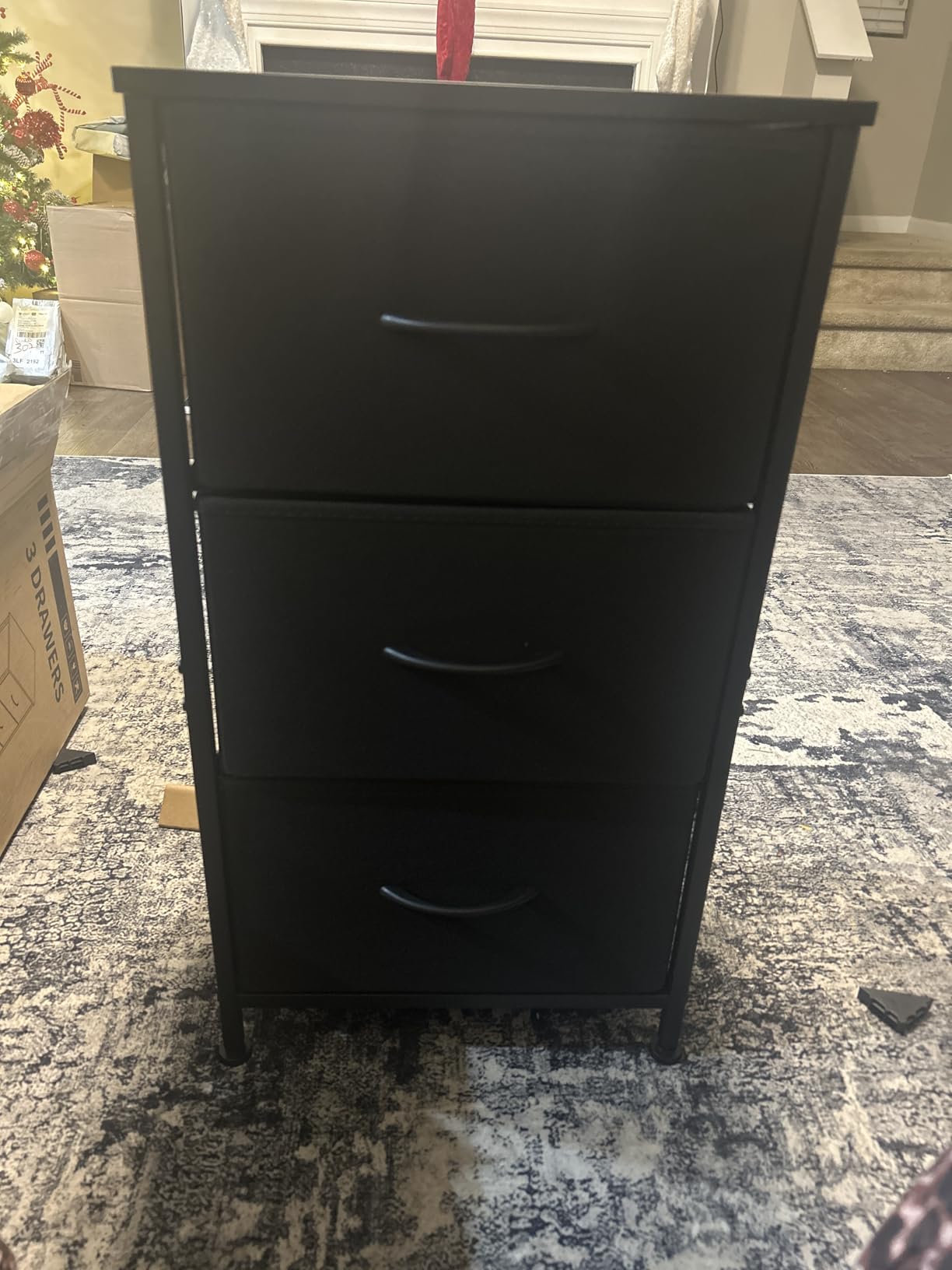 AODK Small Dresser for Bedroom Nightstand with 3 Storage Drawers, Black customer photo 1