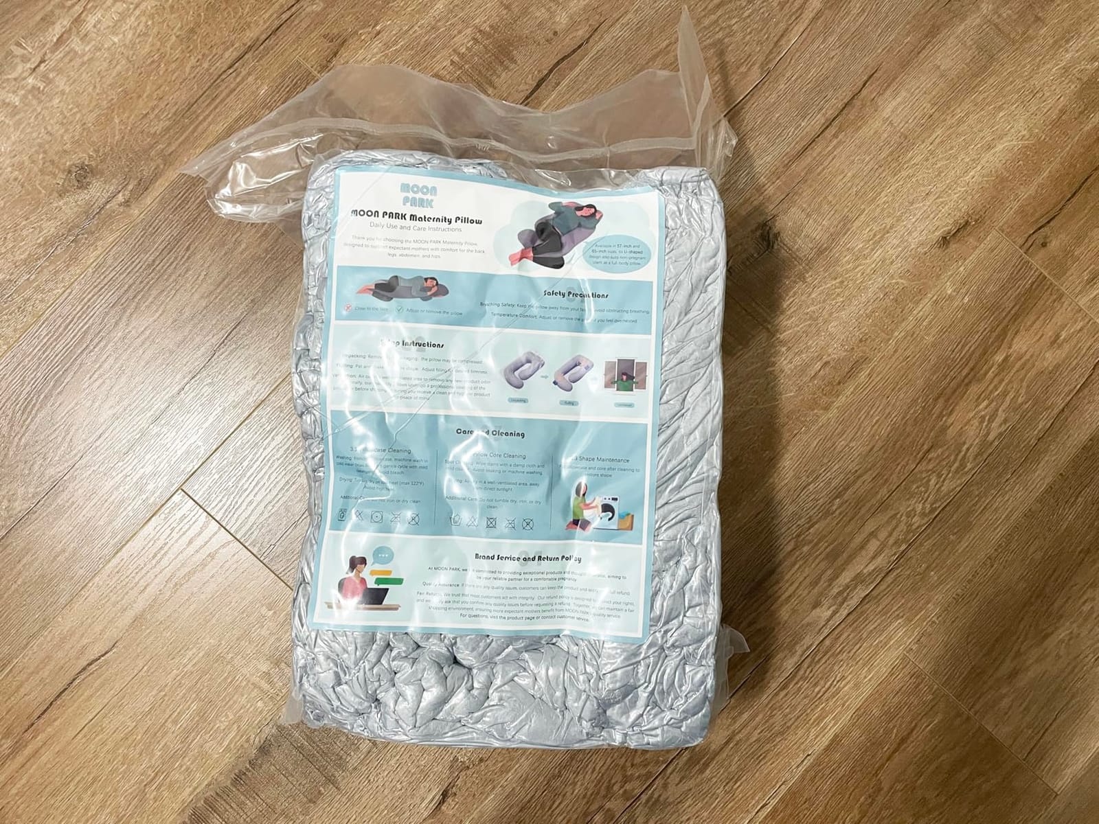 MOON PARK Pregnancy Pillows for Sleeping - 57 Inch U Shaped Full Body Maternity Pillow with Removable Cover - Support for Back, Legs, Belly, Hips - Pregnancy Pillow for Women - Grey customer photo 1
