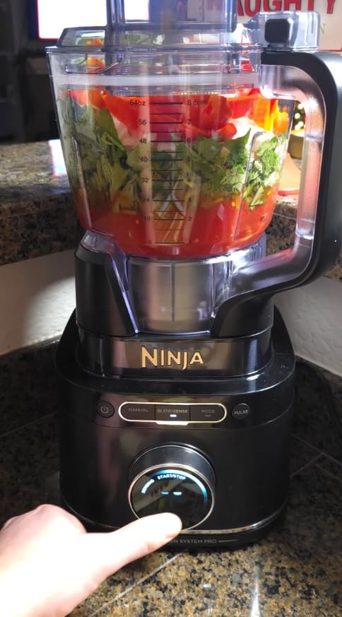Ninja Kitchen System, BlendSense Tech, 72 oz, 1800PW, Black, TB401 | BlendSense Tech for smoothies, cookie dough, salsa & more. 8-cup processor bowl, 24-oz cup, 1800 peak watts. customer photo 1
