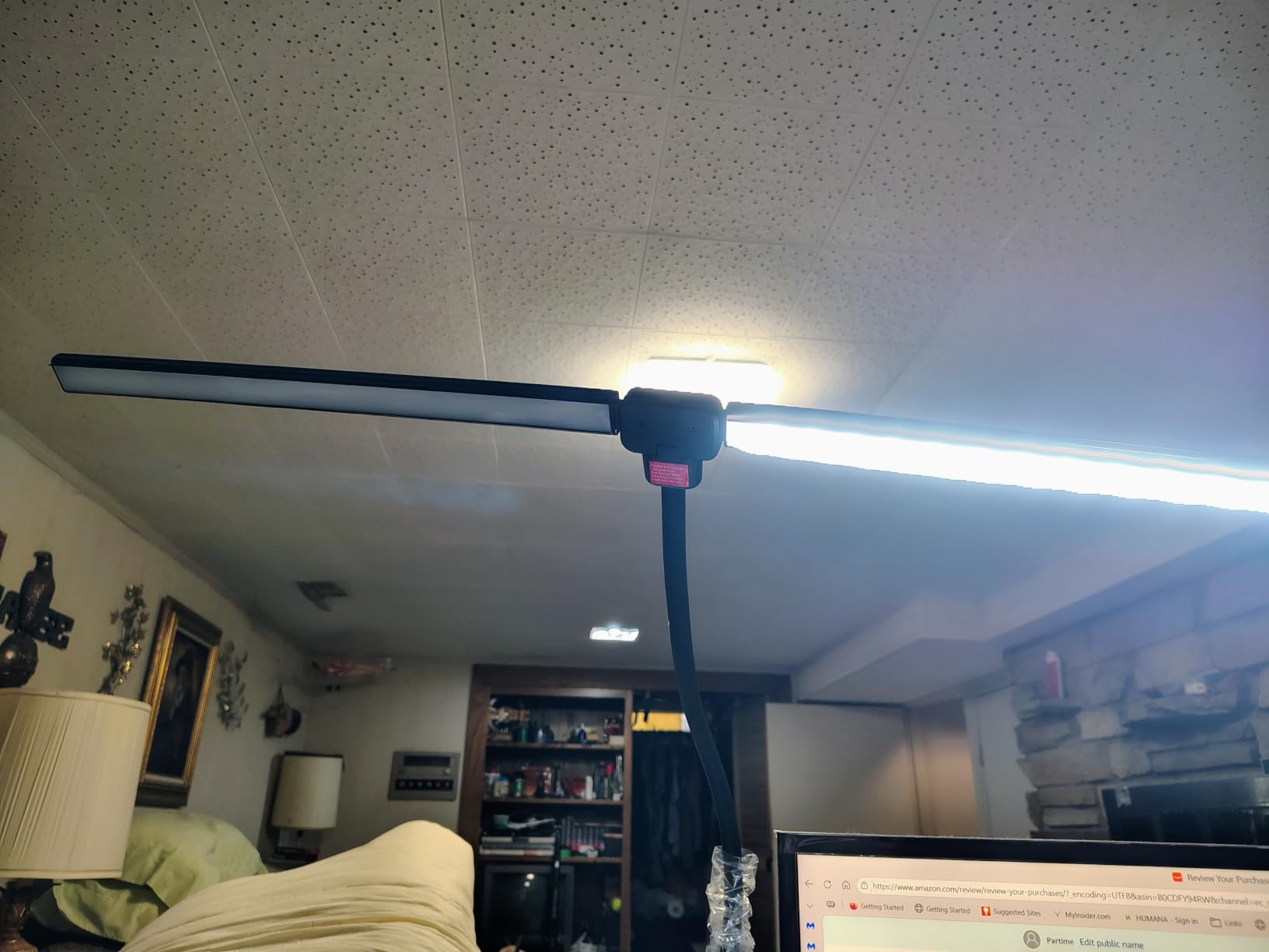 ShineTech LED Desk Lamp for Home Office, Ultra Bright Clamp Light with Flexible Gooseneck, 25 Lighting Modes, Eye-Caring Architect Lamp for Dual Monitors, Reading & Gaming Setup customer photo 2