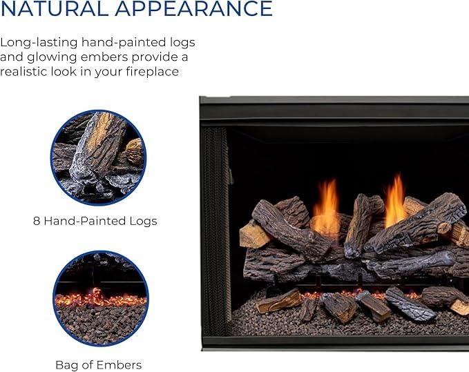 Duluth Forge Ventless Dual Fuel Gas Log Set - 30 in. Stacked Oak, 33,000 BTU, Remote Control - Model# DLS-30R-2 customer photo 2