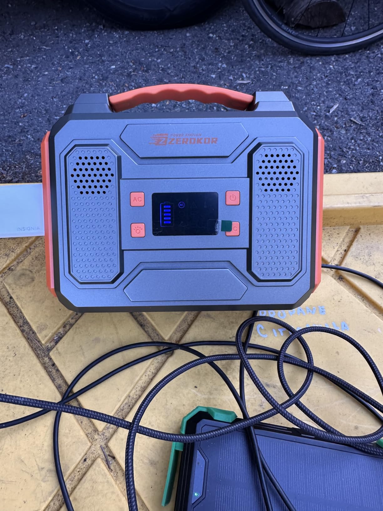 Portable Solar Generator 300W Portable Power Station with 60W Solar Panel | 110V Pure Sine Wave 280Wh Battery Solar Power Pack with USB QC3.0 DC AC Outlet for Camping Smart Device RV Van Outdoor-Orange customer photo 1