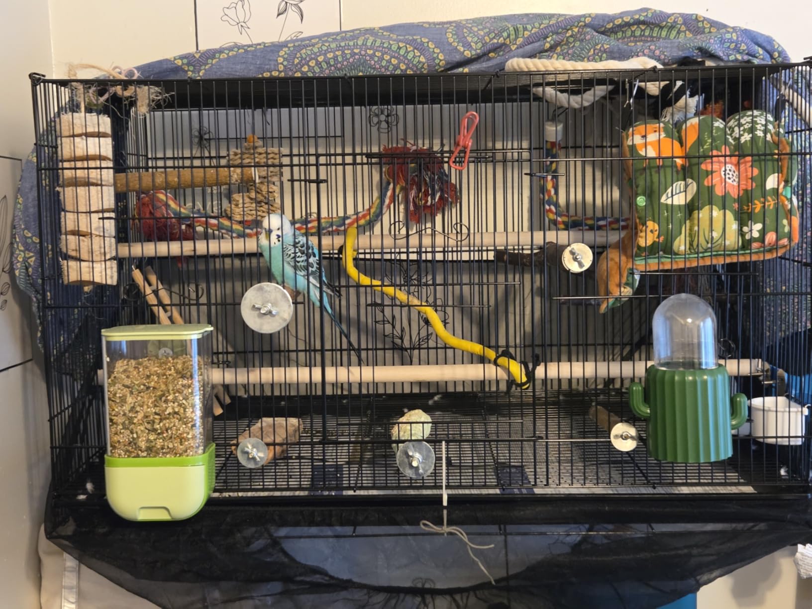 VEVOR 30 Inch Flight Bird Cage, Stackable Bird Cage Parakeet Cage with Slide-Out Tray and Handle, Small Parrots Birdcage for Cockatiels Budgies Conure Macaw Finch Lovebirds Canaries Pigeons customer photo 1