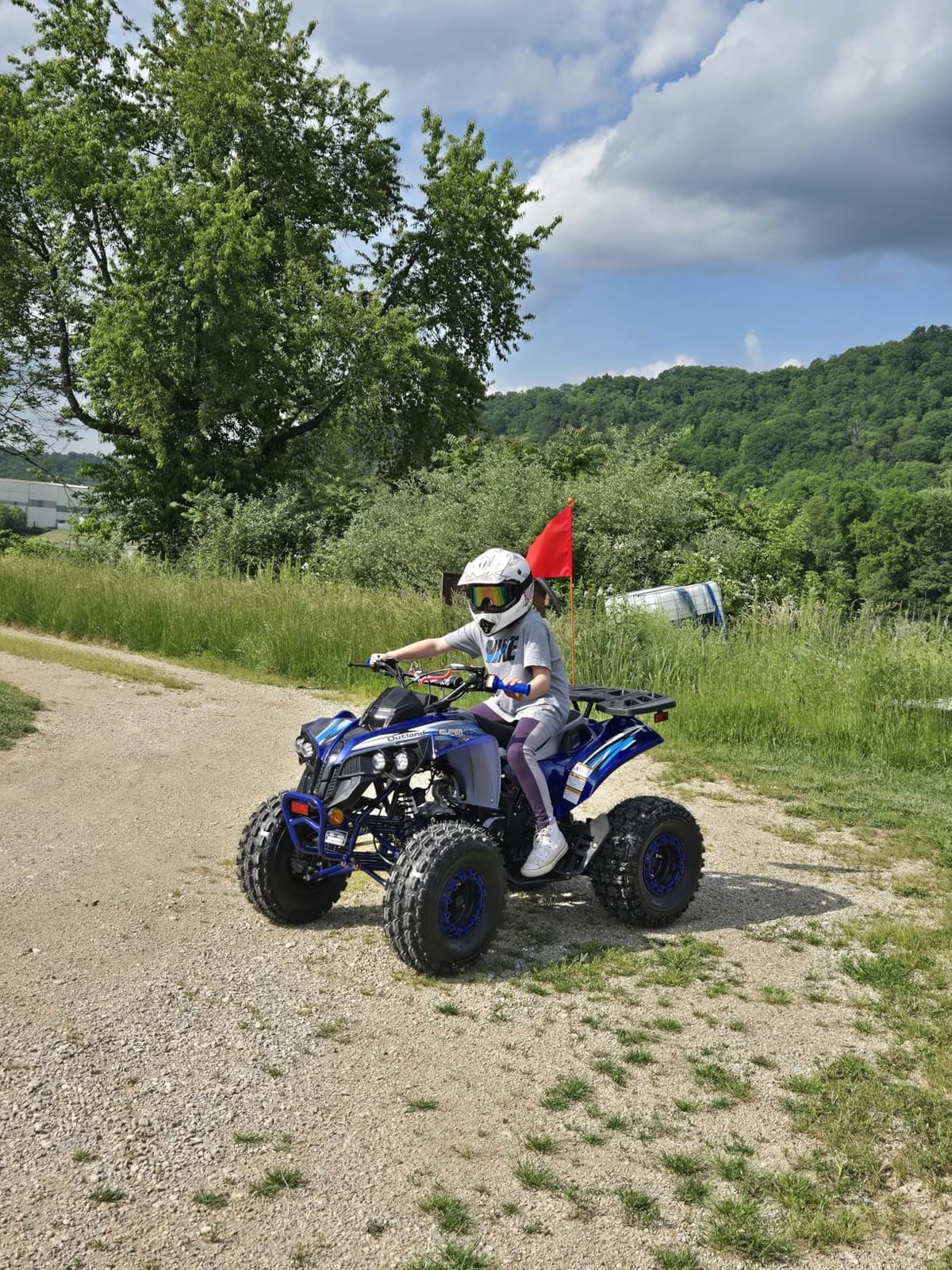 HHH 125cc ATV Quad Youth Utility Style ATV 125cc Fully Automatic Outlander ATV with Reverse Gas 4 Wheeler ATVs Quads Big 19/18 inch Tires (Blue) customer photo 1